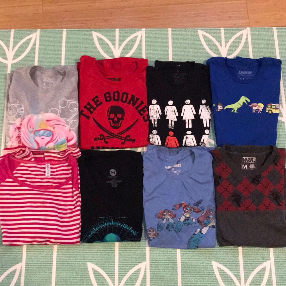 8 shirts